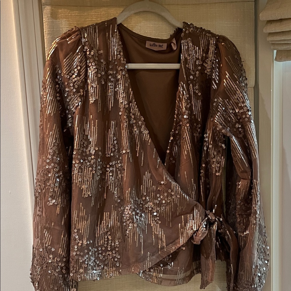 Sparkle women blouse with side bow